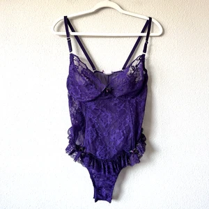 Vintage Intimate Attitudes Bodysuit Size 2X Sheer One Piece Lingerie Teddy 90s - Picture 1 of 9