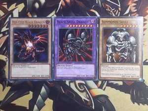 Yugioh: Black Skull Dragon 3 Card Fusion Set! W/Holo Red-Eyes - Near Mint - Picture 1 of 1