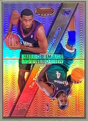 1997-98 Bowman's Best Mirror Image Refractor MI12 Shaquille O'Neal Webber Thomas - Image 1 of 3