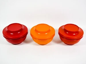 3 Vintage Tupperware Serve N Seal Oriental Bowl With Seals 1436-21 1437-22 - Picture 1 of 3