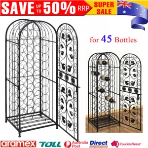 Metal Wine Rack for 45 Bottles Storage Cabinet Organiser Lockable AU 45x35x133cm - Picture 1 of 6