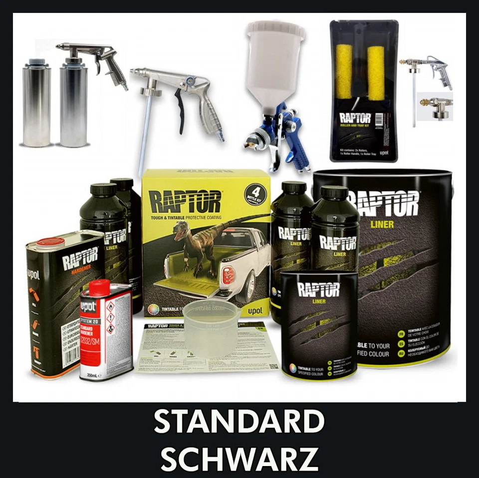 Raptor Schwarz / 2K Lack Beschichtung / Alle Sets & Mengen / Upol - Bild 1 von 4