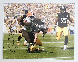 Cleveland Browns #34 ISAIAH CROWELL Signed Autographed Football 16x20 Photo COA! - Picture 1 of 2