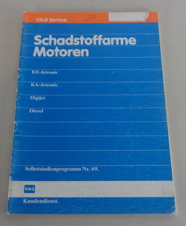 Manual de Taller/Programa 69 VW Golf II Schadstoffarme Motores - Imagen 1 de 1