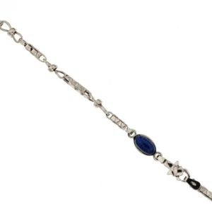 Bracciale uomo tubolare con cabochon oro bianco 18kt grammi 3,30 cm21 - Picture 1 of 1