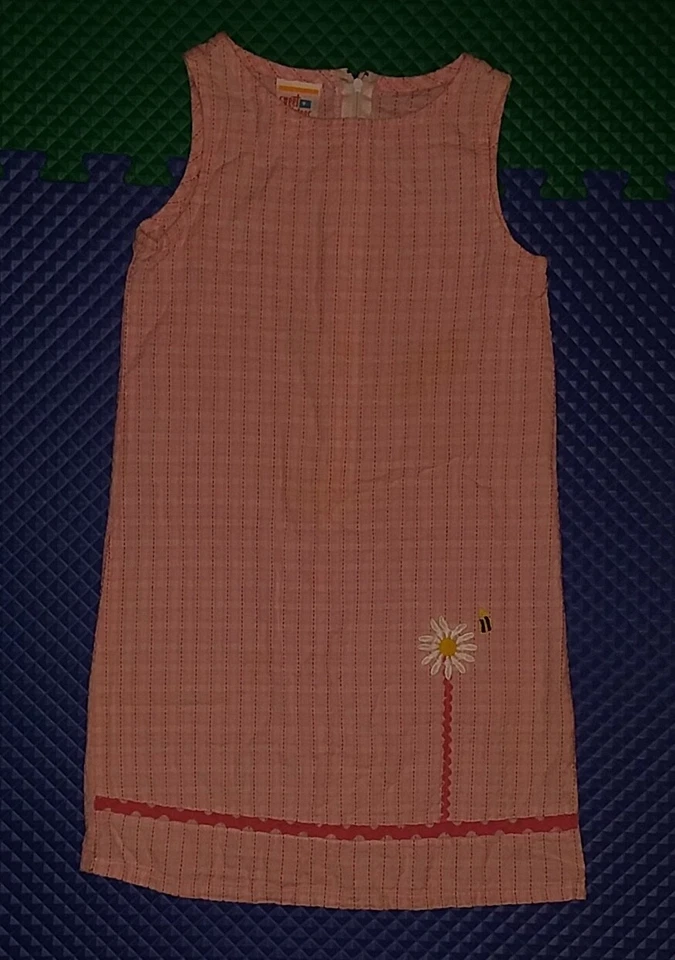 Girls cool cotton seersucker dress by SWEET POTATOES, light pink, size 6X - Image 1 of 1