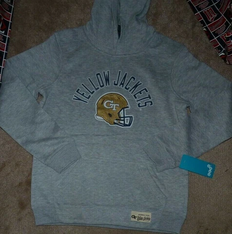 NEW Georgia Tech Yellow Jackets Hoodie Hooded Sweatshirt M 10 12 Youth Boys NWT Cover