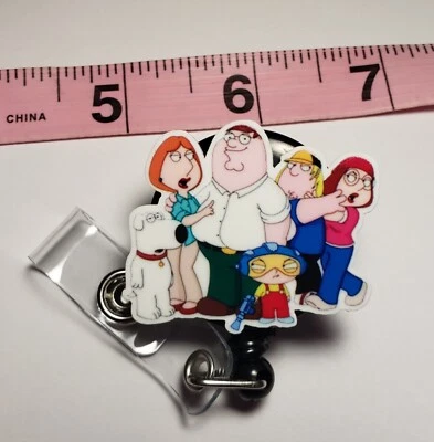 Carrete de insignia de CHICO DE FAMILIA, maestro, enfermera, soporte de insignia de identificación, lindo Foto 1 de 2