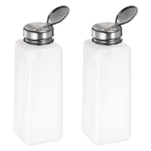 2 Stück Alkohol Flüssigkeit Druckpumpe Spender 500ML Leere Flasche Weiß - Bild 1 von 5