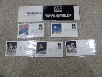  FINE TRIBUTE TO SPACE EXPLORATION &5 APOLLO 11 SPLASHDOWN FIRST DAY COVERS 8192 - Image 1 of 4