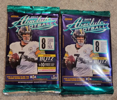 2019 Absolute Football (2) 8 Card Packs = 16 cards - See Checklist within Lot - Image 1 of 2