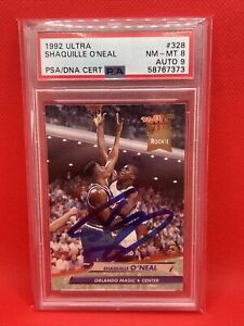 1992 Fleer Ultra RC ROOKIE AUTO SHAQUILLE O’NEAL PSA 8 DNA CERTIFIED SSP CT2