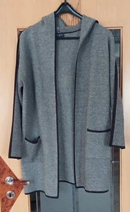 Sa.Hara, Strickjacke,  Strickmantel Kapuze 38-40, Grau, Viskose/Polyester/Nylon - Bild 1 von 5
