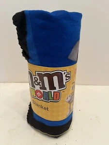 M&M World fleece blanket blue green yellow brown red orange brown 50" x 60" nwt - Picture 1 of 4