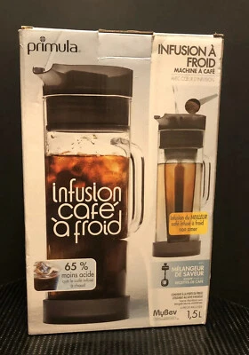 Cafetera Primula 1.6QT Cold Brew con mezclador de sabor PCBGY-5450 gris ahumado Foto 1 de 4