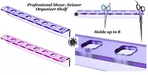 Barber Hair Stylist SHEAR SCISSOR ACRYLIC ORGANIZER SHELF Wall Mount Case Holder - Picture 1 of 9