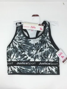 Justice Girls 2 Pack Pull Over Racer Back Sports Bras - Size 30 Gray - Picture 1 of 3