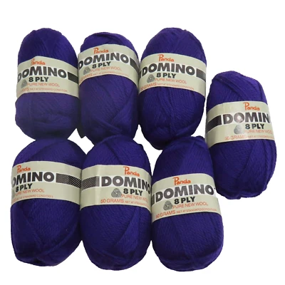 PANDA DOMINO 8 PLY PURE NEW WOOL - SHADE BLUE- 350 GRAMS - image 1 of 4