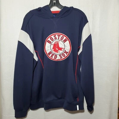 Boston Red Sox Sweater Mens Medium Blue Hooded Pullover - Image 1 of 4