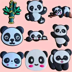 9Pcs Cartoon Panda Bamboo Series Shoes Charms For Crocs - Picture 1 of 1