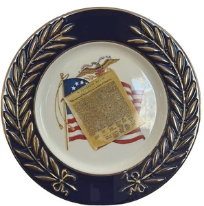 Piatto Ceramica Bicentenario 1976 1776 Dichiarazione Indipendenza Patrimonio Americano - Foto 1 di 5
