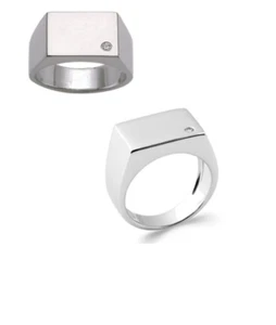 Sello Con Cristal Óxido de Circonio Plata Maciza Rodio T56 De 70 - Imagen 1 de 3