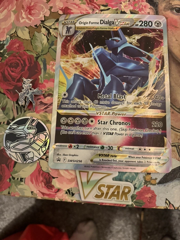 Jumbo Pokemon Card - Origin Forme Dialga VSTAR SWSH256 - Promo - With Pin & Coin - Image 1 of 1