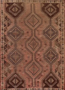 Pre-1900 Antique Rug Traditional Geometric Abadeh Area Rug 5x7 ft. Handmade Wool - Picture 1 of 12