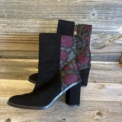 Dr Scholl's Women's Size 7.5 M Vault Mid Calf Boots Shoes Black Floral Side Zip - Image 1 of 4