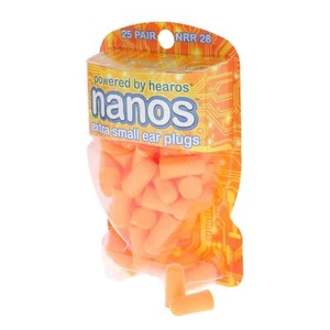 Nanos Nrr 28 Noise Cancelling Foam Ear Plugs - Extra Small Hearing Protec - Picture 1 of 4