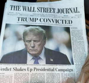 TRUMP CONVICTED May 31 2024 Wall Street Journal Ships Free Newspaper Donald - Picture 1 of 1