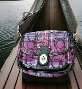 COACH Tartan Poppy Small Penny Flap Multicolor Purse J1026-F15477 . - Picture 1 of 10