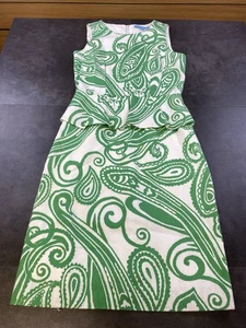 Antonio Melani Women's Green & White Paisley Sleeveless Summer Dress Size 2 - Picture 1 of 6