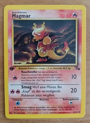 Pokemon Karte Magmar 39/62 1. Edition Fossil Deutsch Mint/NM unbespielt - - Bild 1 von 2