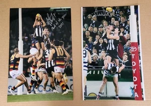 Collingwood Alan Didak & Andrew Krakouer A3 HAND SIGNED MARK PHOTO SET - Picture 1 of 3