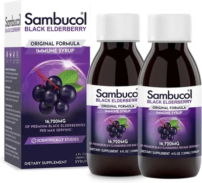 Jarabe de saúco negro Sambucol - Sambucus 4 fl oz (paquete de 2)  Foto 1 de 4