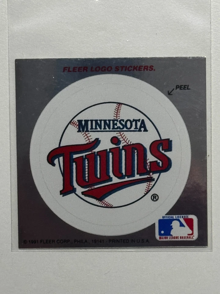 1991 FLEER ULTRA UPDATE Minnesota Twins LOGO STICKER ORIGINAL - Image 1 of 1