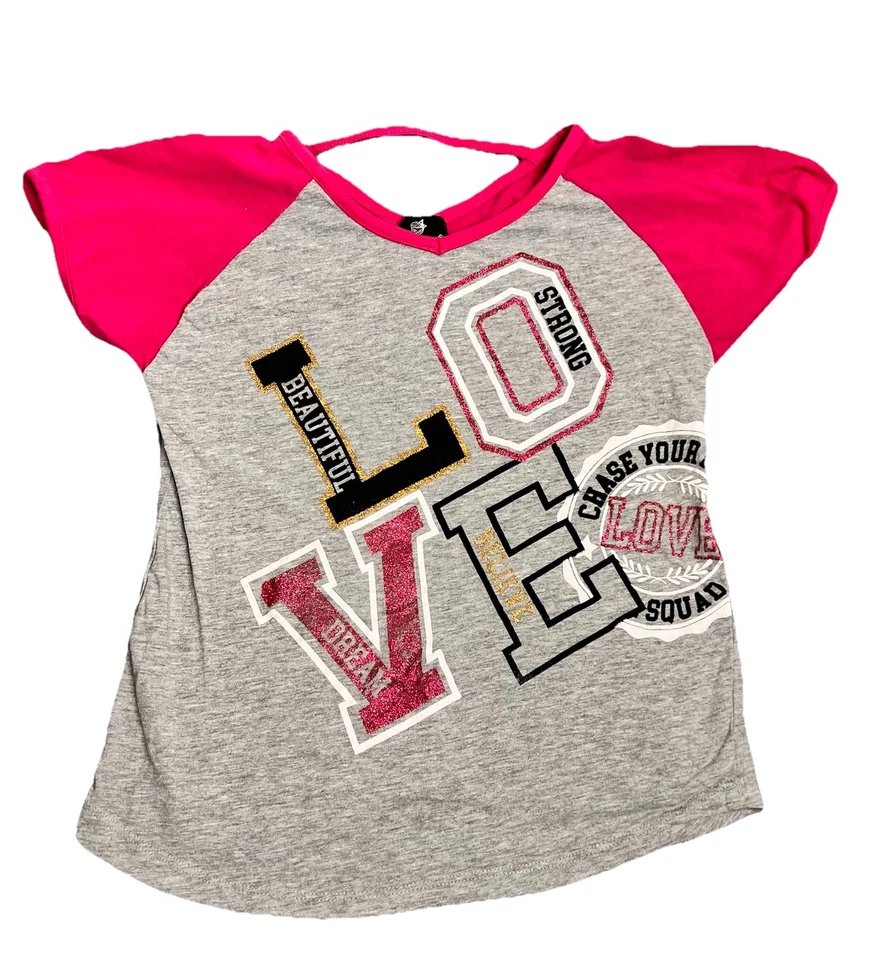 Camiseta Casa de Muñecas Gris Y Rosa Con Estampado Gráfico Niñas Talla 14/16 Foto 1 de 4