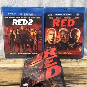 RED Special Edition (2010) & RED 2 (2013) DVD & Blu-ray With Comic Book Included - Picture 1 of 9