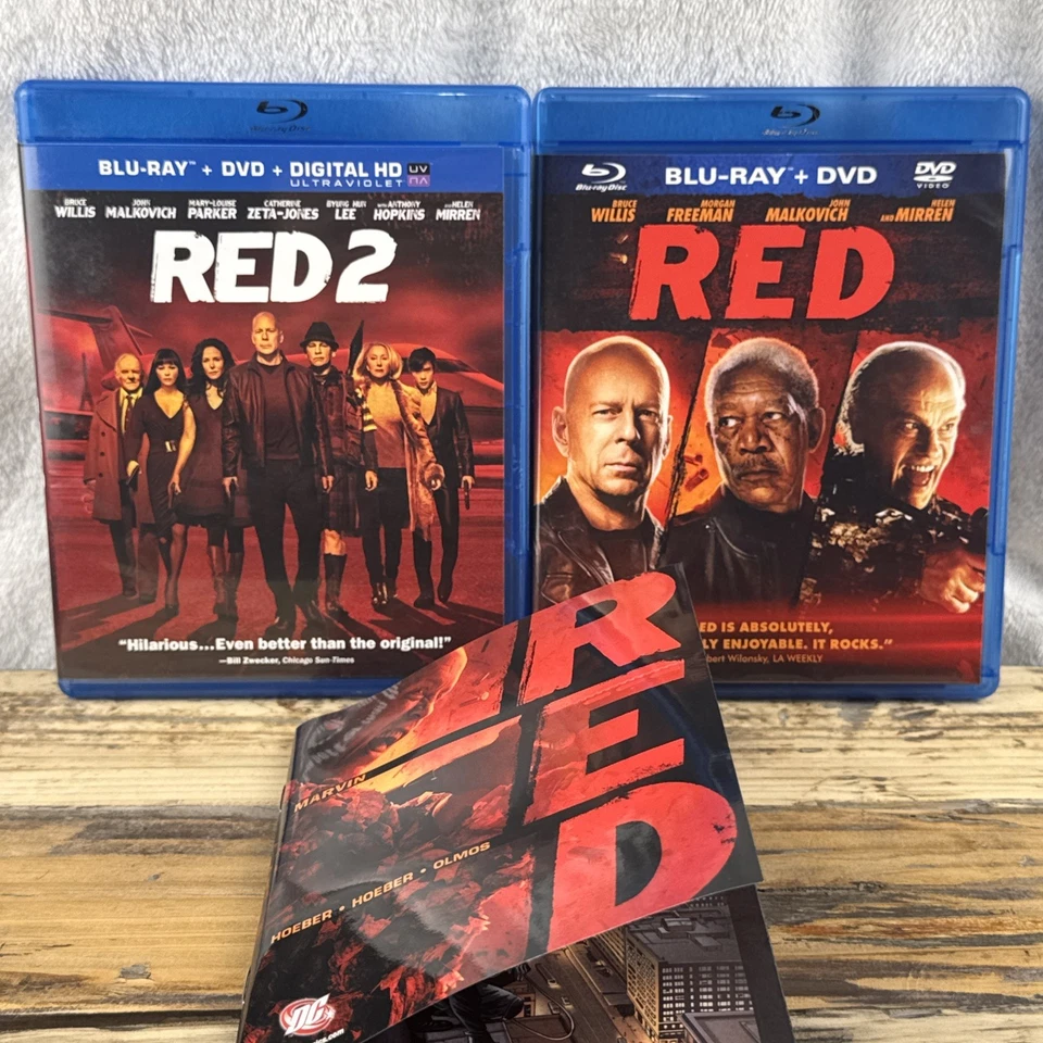 RED Special Edition (2010) & RED 2 (2013) DVD & Blu-ray With Comic Book Included - Image 1 of 4
