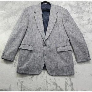 Vintage Haggar Sport Coat Mens Size 46L Blue Tweed Suit Jacket 2 Button Blazer - Picture 1 of 9