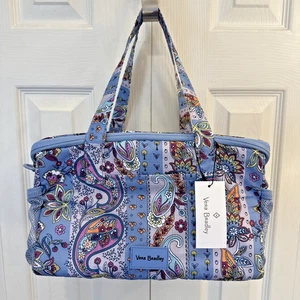 NWT Vera Bradley Cooler Provence Paisley Stripes NEW Beach Blue Bag Travel Pool - Picture 1 of 11