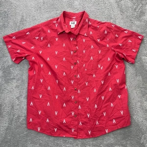 Harbor Bay Shirt Mens Extra Large Red Lobster All Over Print Cotton Button Down - Picture 1 of 4