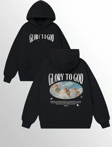 GLORY TO GOD Herren Fleece Hoodie lose Version von super weichem Hoodie - Bild 1 von 4