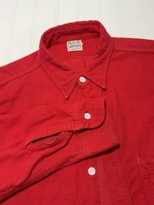 Camicia da lavoro vintage anni 50 E&W rosso polare cotone sanforizzata USA workwear flanella - Foto 1 di 8