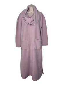 SOFT SURROUNDINGS Melanie Cowl Neck Polar Fleece Lounger Pink Detachable L NEW - Picture 1 of 8