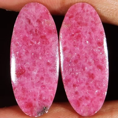 (12 X 28 X 03 MM) 36.70 Carat. NATURAL RHODONITE PAIR OVAL SHAPE LOOSE GEMSTONE - Image 1 of 4