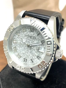 Invicta Damenuhr 22706 Angel Quarz silbernes Ziffernblatt schwarzes Lederband 40 mm - Bild 1 von 13