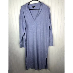 Abito maglione caftano con colletto J.CREW in edera viola taglia large - Foto 1 di 6