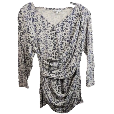 Top Cabi para mujer By The Shore grande estampado animal doble cortina frontal informal #262 Foto 1 de 4